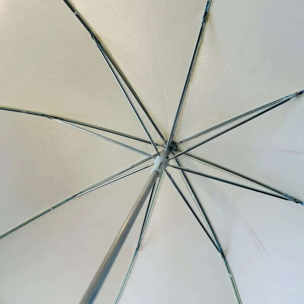 Vintage 'Beth' Dalmatian Custom Painted Blue Ruffle Trim Umbrella